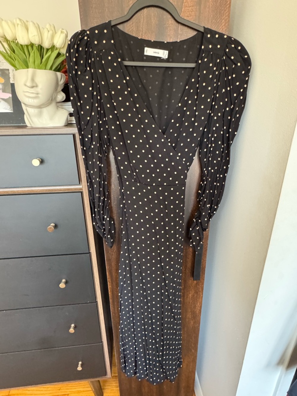 Mango Polka Dot 3/4 sleeves Long Dress
